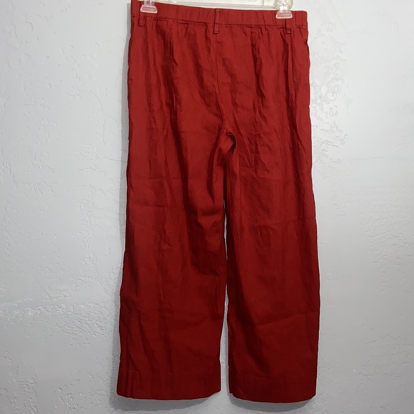 J Jill Linen Stretch Elasticized Waist Crop Wide Leg Pants Size Medium - Picture 5 of 8